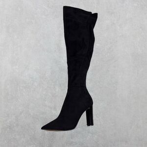 Aldo “THEJAN” Black Suede Over The Knee High Pointed Toe Boots